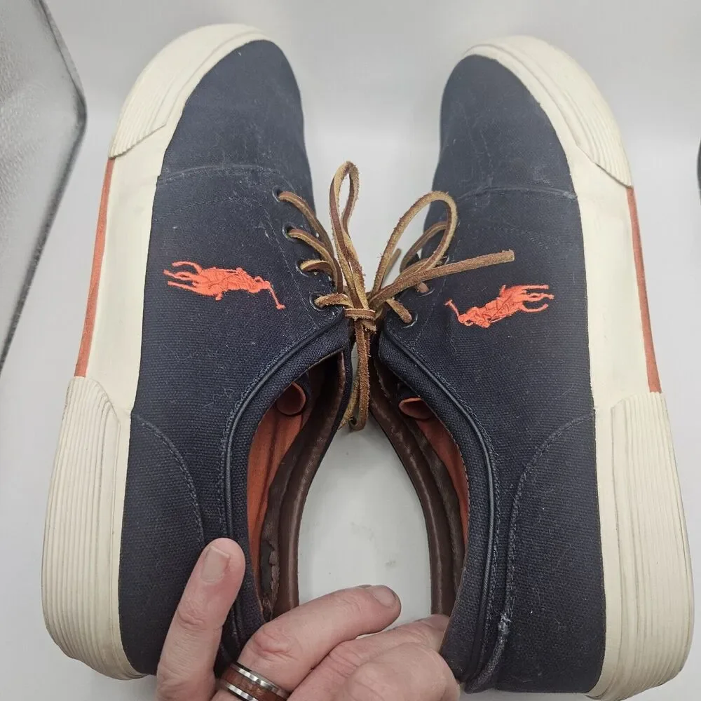POLO PALPH LAUREN MENS CANVAS‎ FAXON LOW SNEAKER DENIM NAVY SIZE 12D